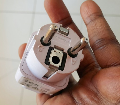 Round hole electricity adaptor in Dakar Senegal